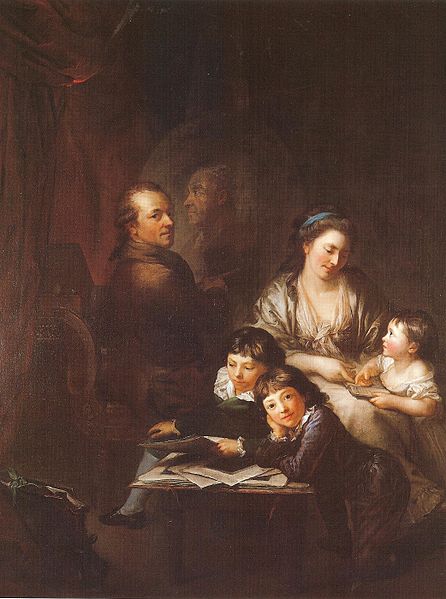 The Artist s family before the portrait of Johann Georg Sulzer